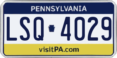 PA license plate LSQ4029
