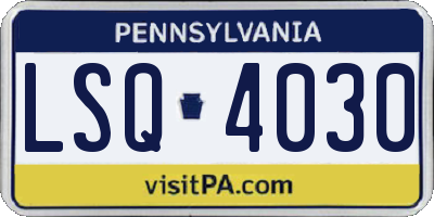 PA license plate LSQ4030