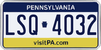 PA license plate LSQ4032