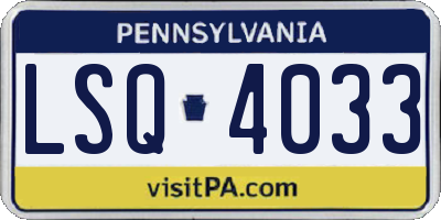 PA license plate LSQ4033