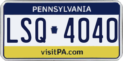 PA license plate LSQ4040