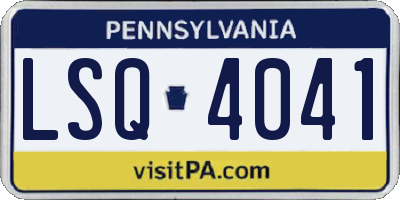PA license plate LSQ4041