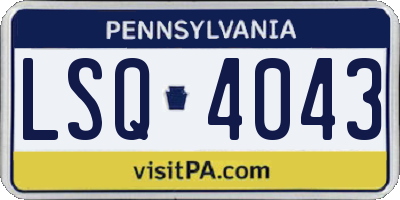 PA license plate LSQ4043