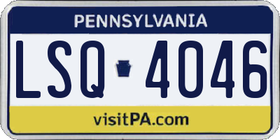 PA license plate LSQ4046