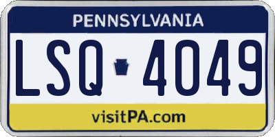 PA license plate LSQ4049