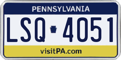 PA license plate LSQ4051