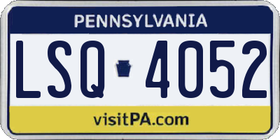 PA license plate LSQ4052