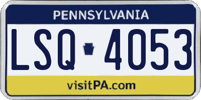 PA license plate LSQ4053
