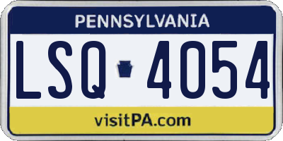 PA license plate LSQ4054