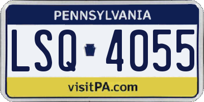 PA license plate LSQ4055