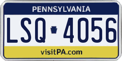 PA license plate LSQ4056
