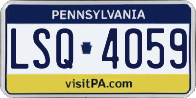 PA license plate LSQ4059