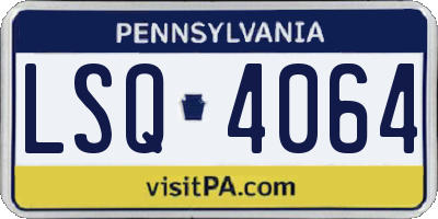 PA license plate LSQ4064