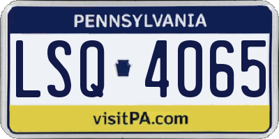 PA license plate LSQ4065
