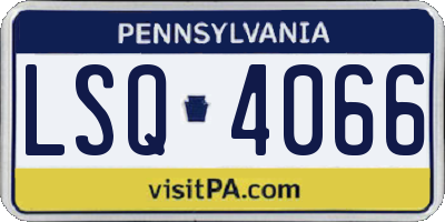 PA license plate LSQ4066