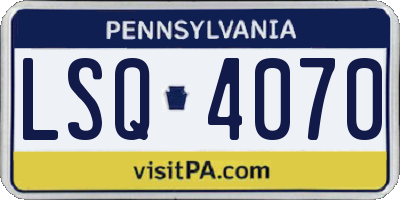 PA license plate LSQ4070