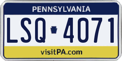 PA license plate LSQ4071