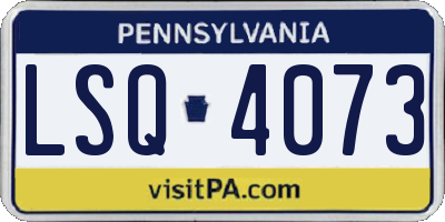 PA license plate LSQ4073