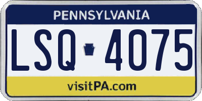 PA license plate LSQ4075
