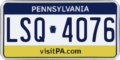 PA license plate LSQ4076