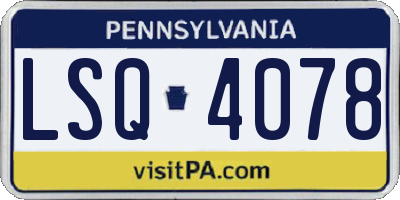 PA license plate LSQ4078