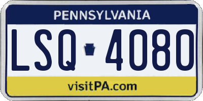 PA license plate LSQ4080
