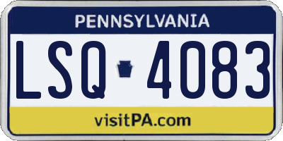 PA license plate LSQ4083