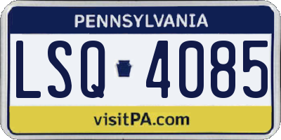 PA license plate LSQ4085