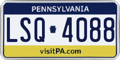 PA license plate LSQ4088