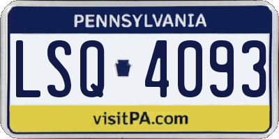 PA license plate LSQ4093