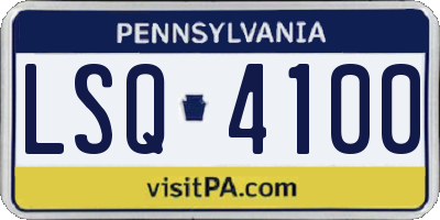 PA license plate LSQ4100