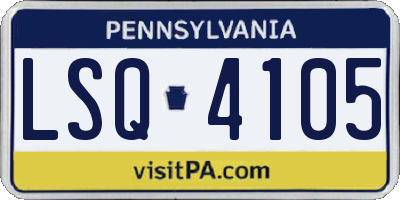 PA license plate LSQ4105
