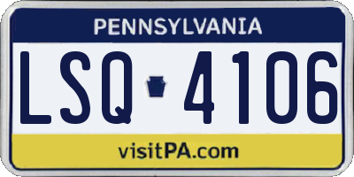 PA license plate LSQ4106