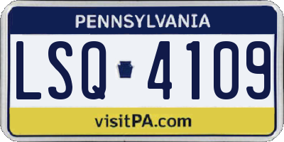 PA license plate LSQ4109
