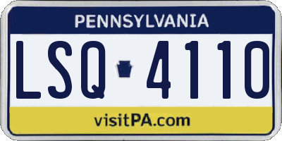 PA license plate LSQ4110