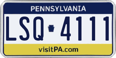 PA license plate LSQ4111