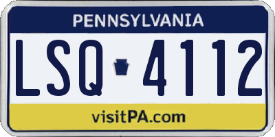PA license plate LSQ4112