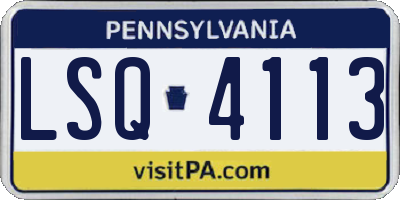 PA license plate LSQ4113