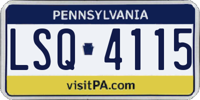 PA license plate LSQ4115