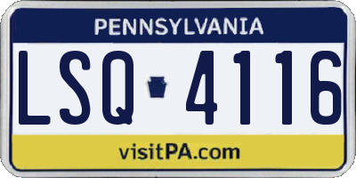 PA license plate LSQ4116