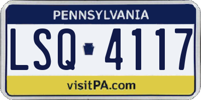 PA license plate LSQ4117