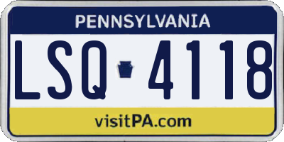 PA license plate LSQ4118