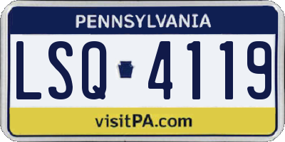 PA license plate LSQ4119