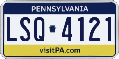 PA license plate LSQ4121