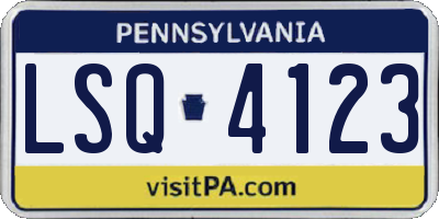PA license plate LSQ4123