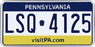 PA license plate LSQ4125