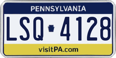 PA license plate LSQ4128