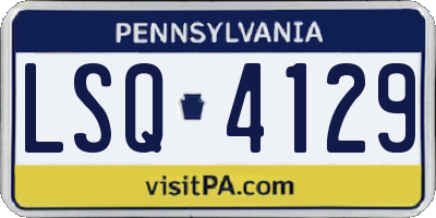 PA license plate LSQ4129