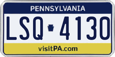 PA license plate LSQ4130