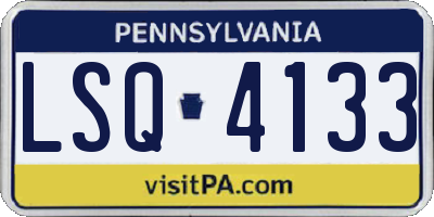 PA license plate LSQ4133